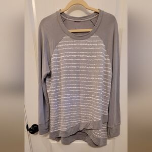 CUDDL DUDS Ultra Soft Raglan Tunic Grey EUC sx 1X